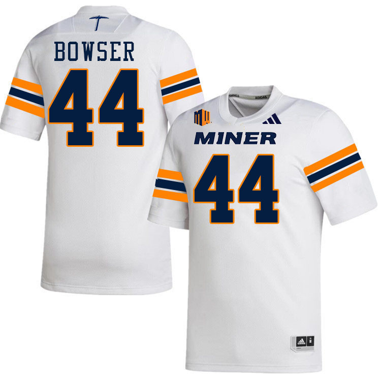 UTEP Miners #44 Shakaun Bowser College Football Jerseys,Uniforms-White